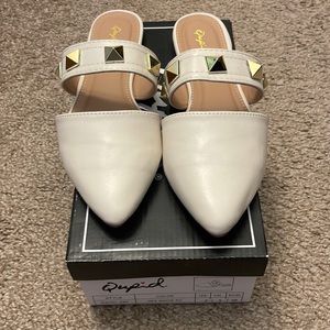 Cream Stud Detail Mules